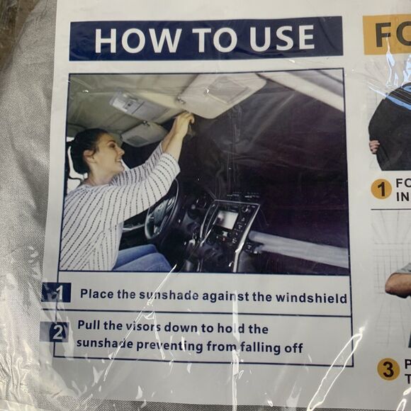 63" x 35" Soft Foldable Car Sun Shade Shield Block UV For Windshield - Picture 9 of 9